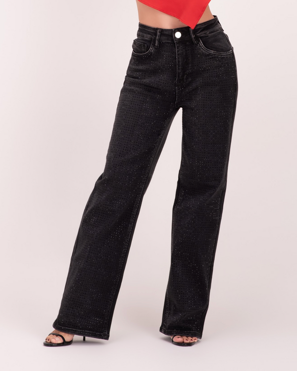 Black shinny pants